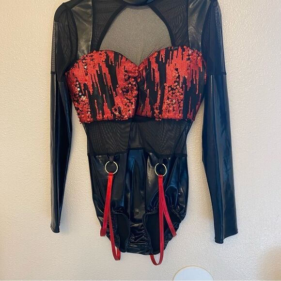 Kelle dance jazz acro costume leotard res sequin JAGGED SPIRIT 5172 LA adult - Picture 3 of 11